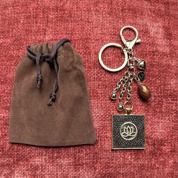 LOTUS Bag Charm Brown and Gold Tone - Picture 1 of 6